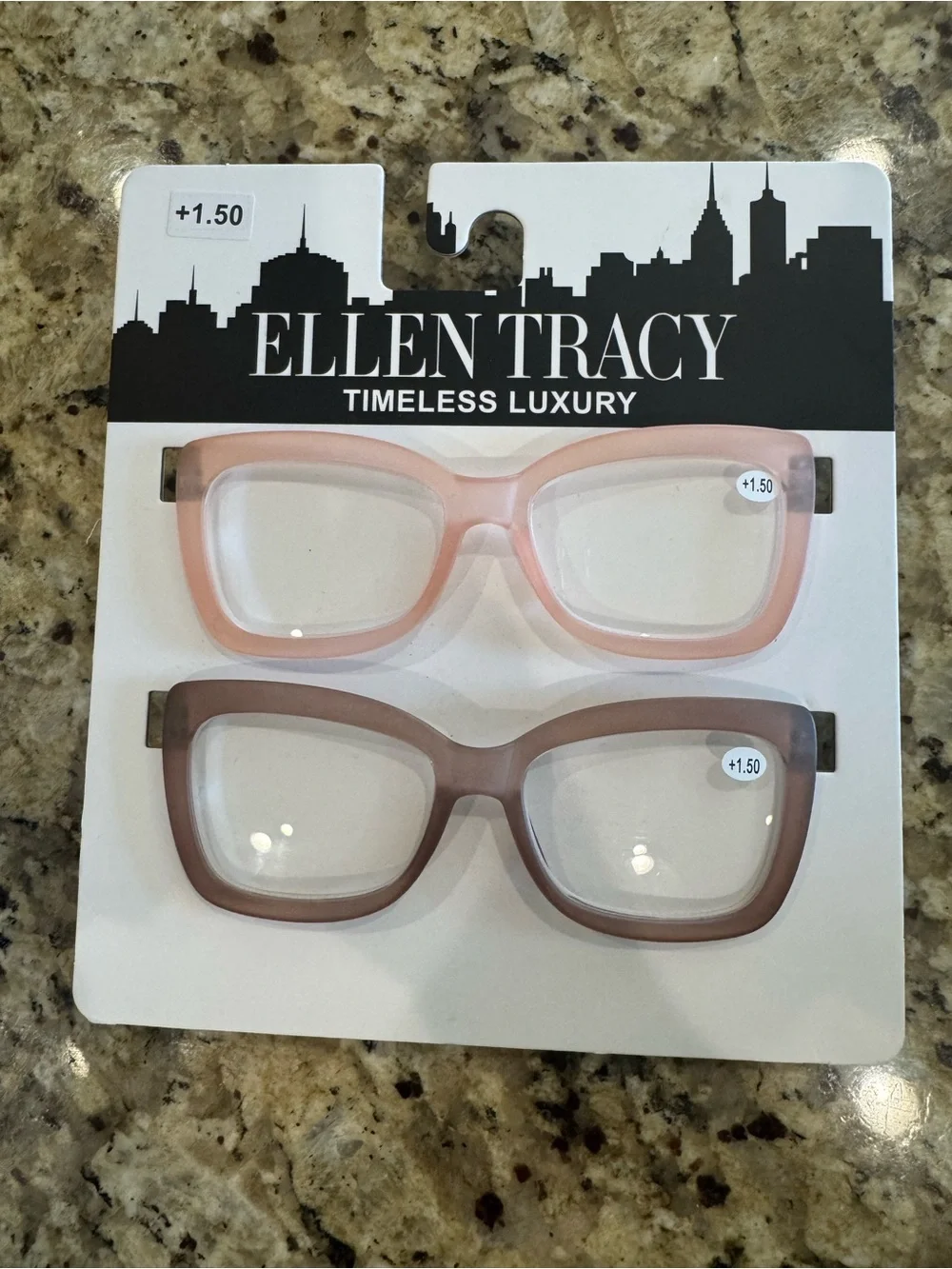 Ellen Tracy Two-Pack Reading Glasses in Light Pink & Mauve NWT